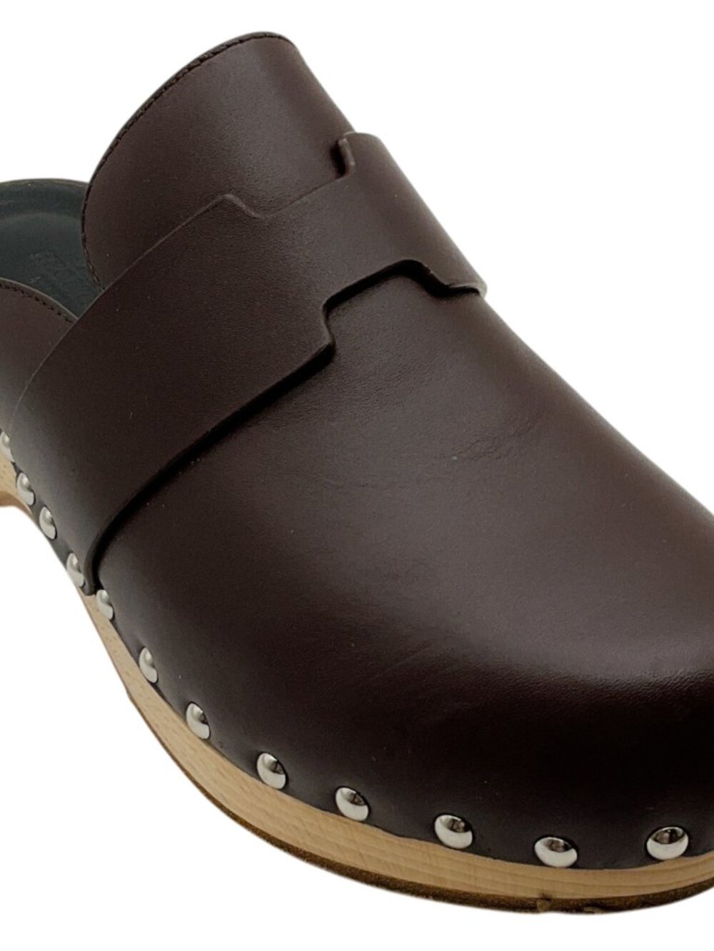 Hermès Brown Leather Calya Mule Clogs
